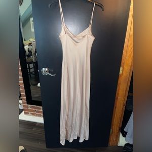 Cream colored dress from express, spaghetti straps mid length